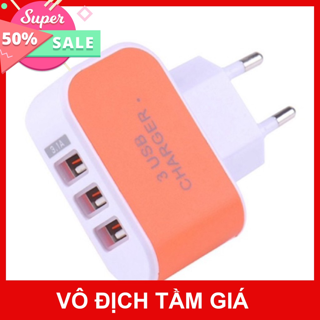 CỦ SẠC ĐA NĂNG ❤️FREESHIP❤️ Củ sạc 3 Cổng USB (Bảo hành 1 tháng)  giảm giá 50% mua ngay nhanh tay [FREESHIP] [Mã FASHION