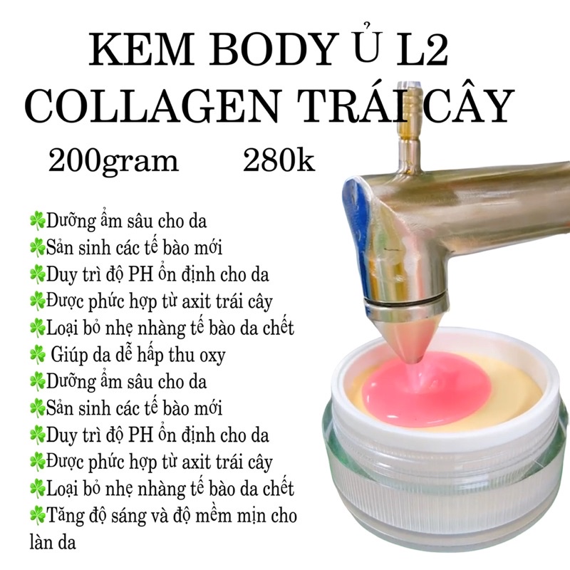 KEM BODY LIÊN NGUYỄN Ủ CỐT COLLAGEN L2 TRÁI CÂY