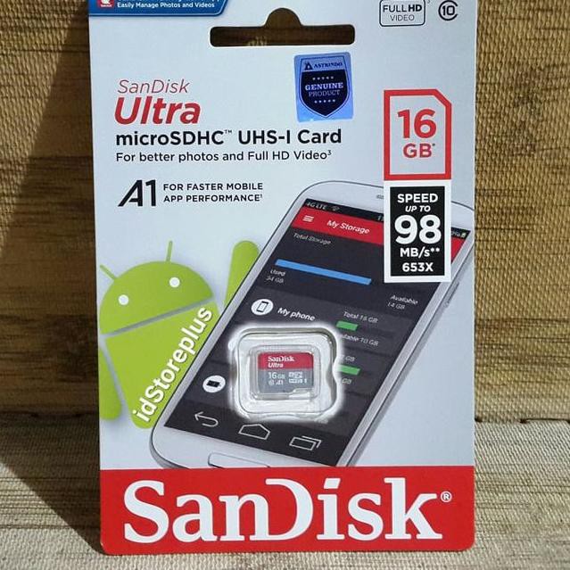 Thẻ Nhớ Sandisk Ultra Microsdhc Uhs-I Class 10 16gb 98mbps