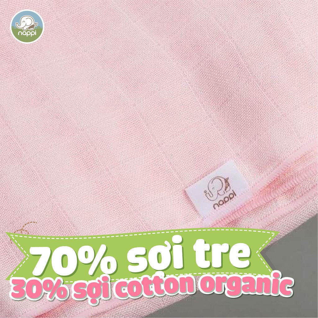 Set 6 khăn sữa Nappi 30x30cm sợi tre kháng khuẩn an toàn cho bé - Monnie Kids