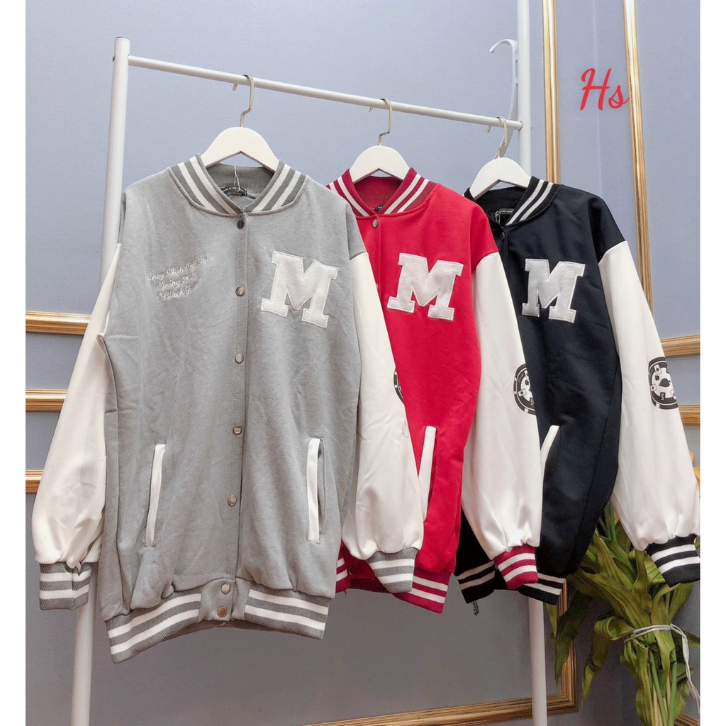 Áo Bomber Phối Chữ M Unisex Chất Liệu Nỉ Ngoại Daisy SP000438 | BigBuy360 - bigbuy360.vn