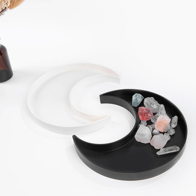 Khay Giá Đỡ Nến / Trang Sức Hình Bán Nguyệt Bằng Nhựa