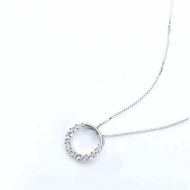 Vòng Cổ Nữ Kiểu Dáng Tinh Tế Đính Đá Mạ Bạc