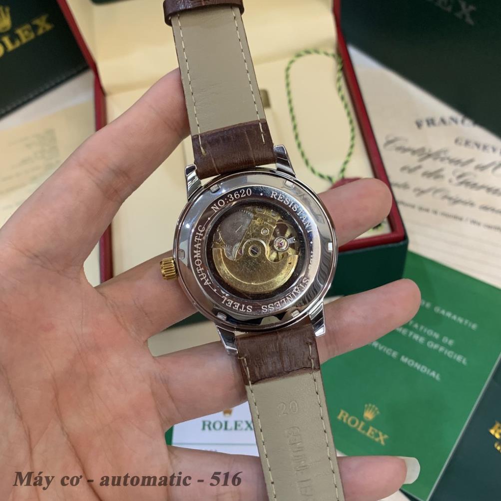 Đồng hồ nam Rolex mặt tròn máy cơ automatic dây da cao cấp DH516 Shop108 | BigBuy360 - bigbuy360.vn