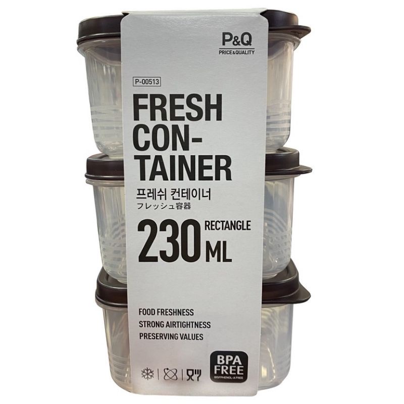 Set 3 hộp nhựa bảo quản thực phẩm Lock&amp;lock 230ml