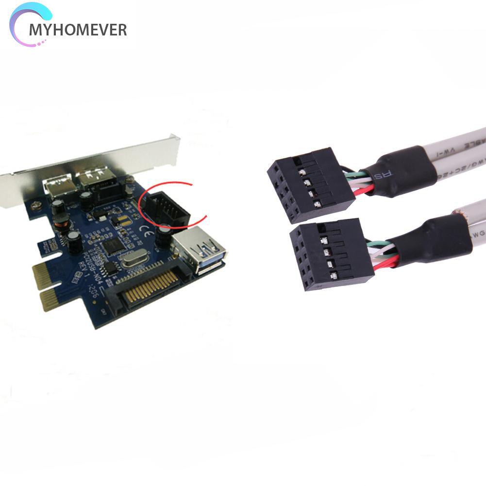 myhomever 4 Ports USB 2.0 Female Screw to Motherboard 9pin Header Panel Mount Cable