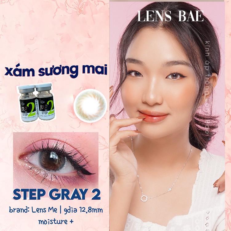 hãng Lensme STEP 2 GRAY và Brown kính áp tròng  Hàn Quốc lens tự nhiên có độ cận