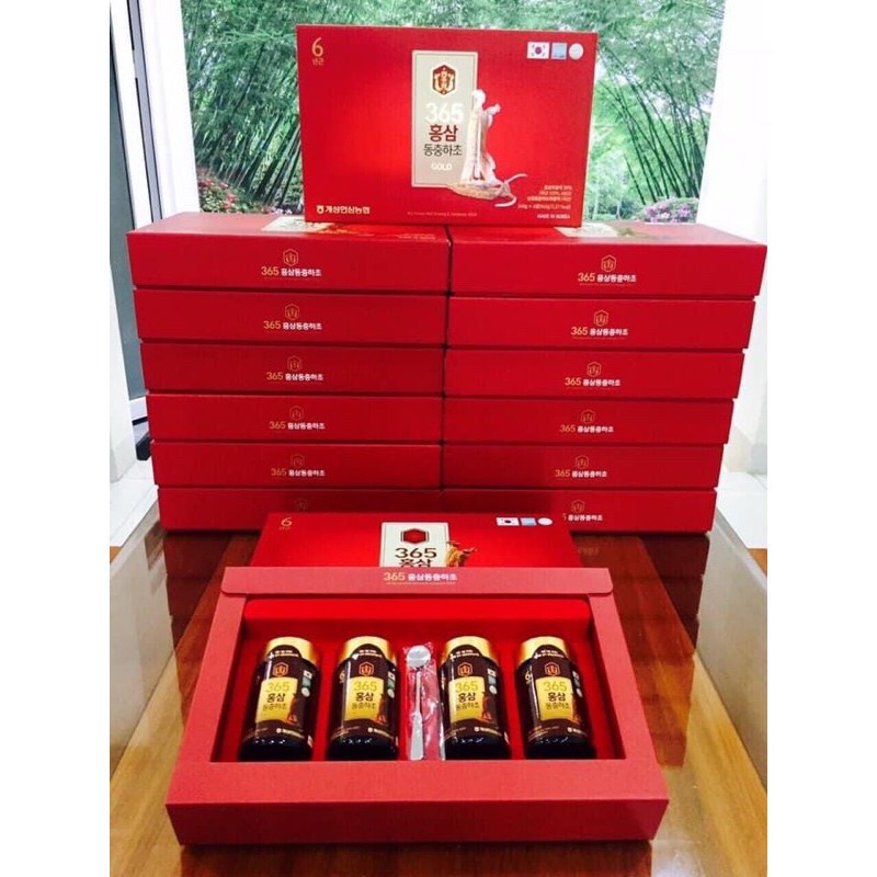 Cao Hồng Sâm Đông Trùng Hạ Thảo 365 Hàn Quốc Hộp 4 lọ x 240g, Tăng Cường Hệ Miễn Dịch Và Bồi Bổ Sức Khoẻ