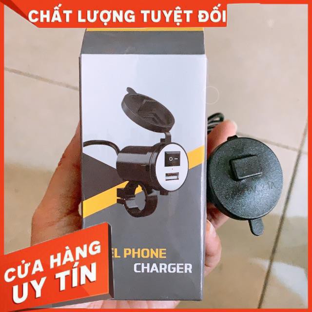 Sạc điện thoại gắn chế xe máy