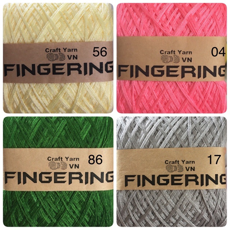 Sợi Fingering cotton Nhật bóng chập 4