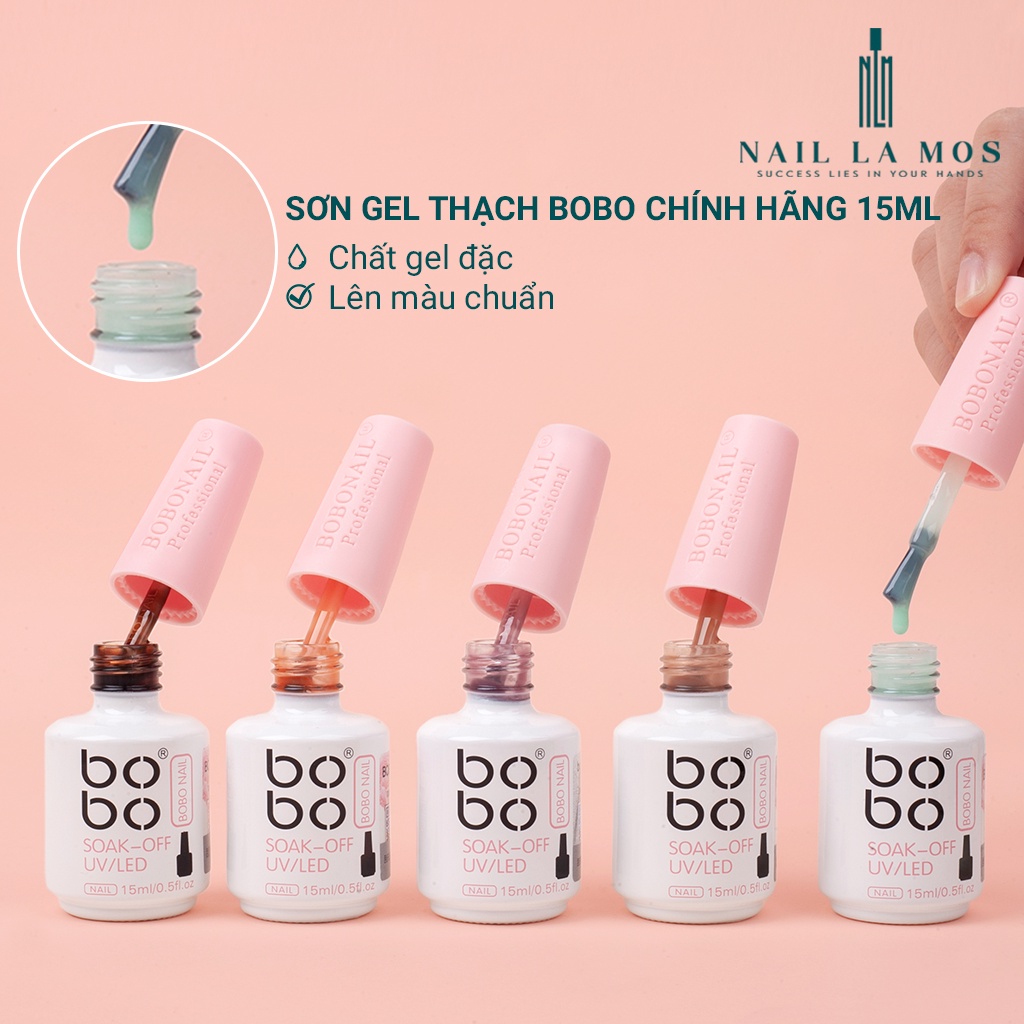 Sơn gel thạch Bobo chính hãng chất đậm đặc lên màu chuẩn 15ml