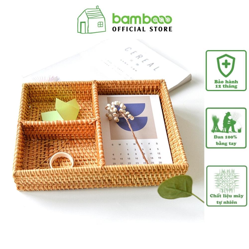 Khay mứt mây đan BAMBOOO ECO đựng đồ đa năng thân thiện môi trường