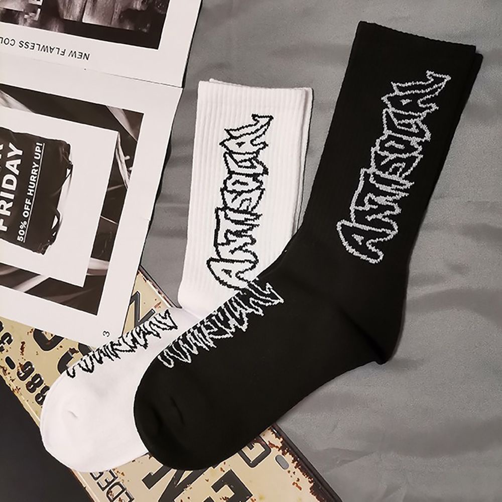 Vớ Cổ Cao In Chữ Phong Cách Hip Hop Thời Trang Cho Nữ