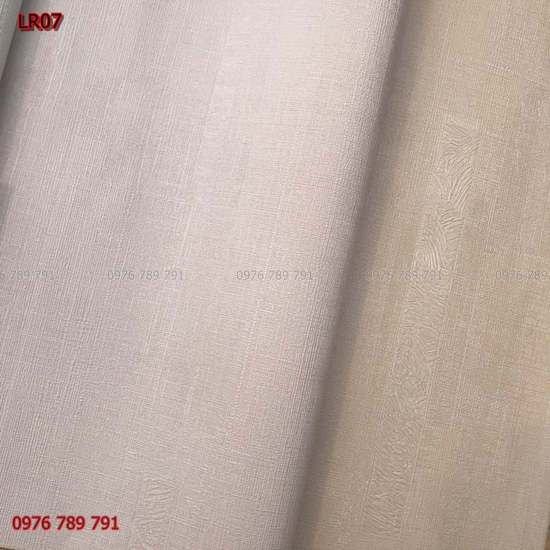 Giấy Dán Tường Đẹp Cho Phòng Ngủ Màu Trắng Kem LR07, Lụa Không Keo, Khổ 10m x 53 cm