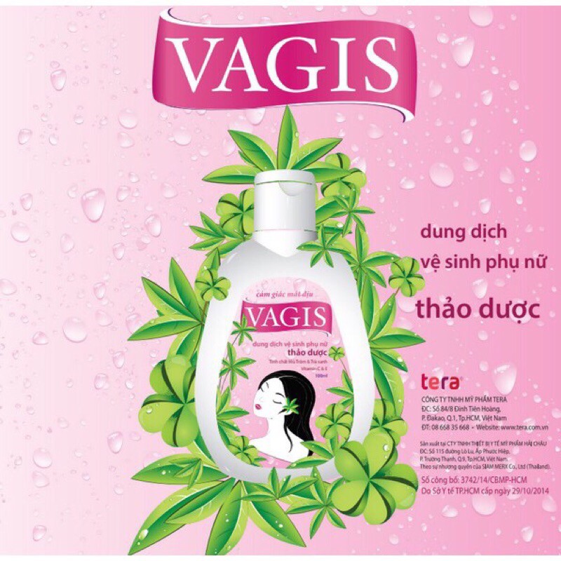 DUNG DỊCH VỆ SINH PHỤ NỮ VAGIS - CHỨA TINH CHẤT MŨ TRÔM VÀ TRÀ XANH