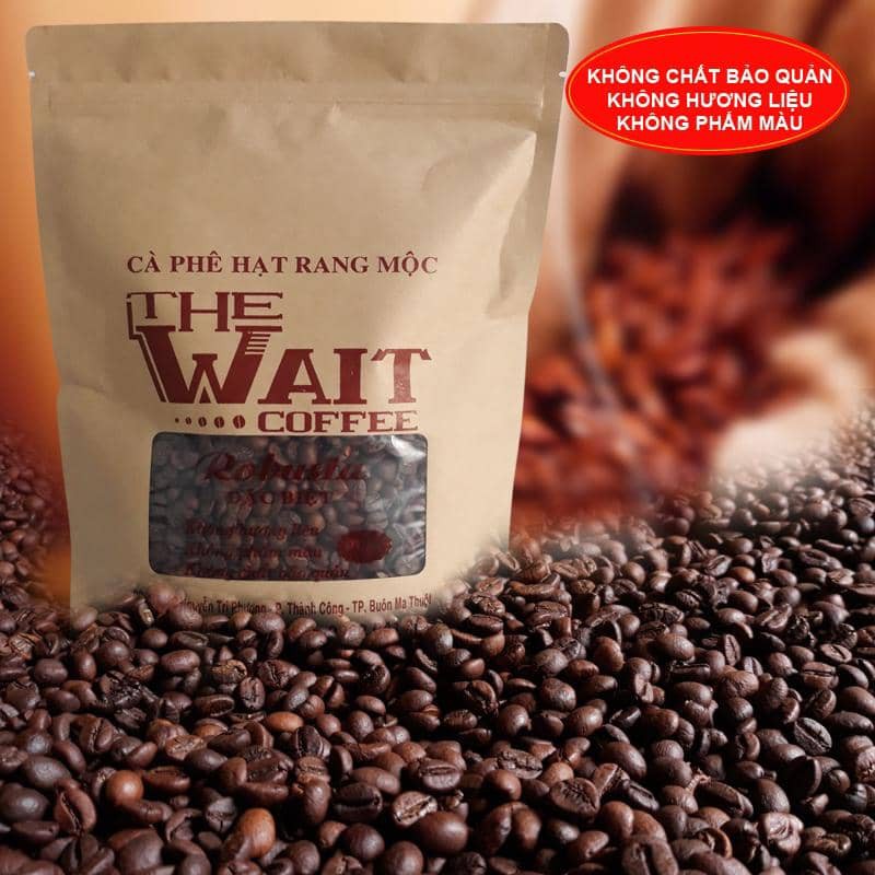 Cà Phê hạt Robusta nguyên chất 100% rang mộc -The Wait Coffee - gói 500gr