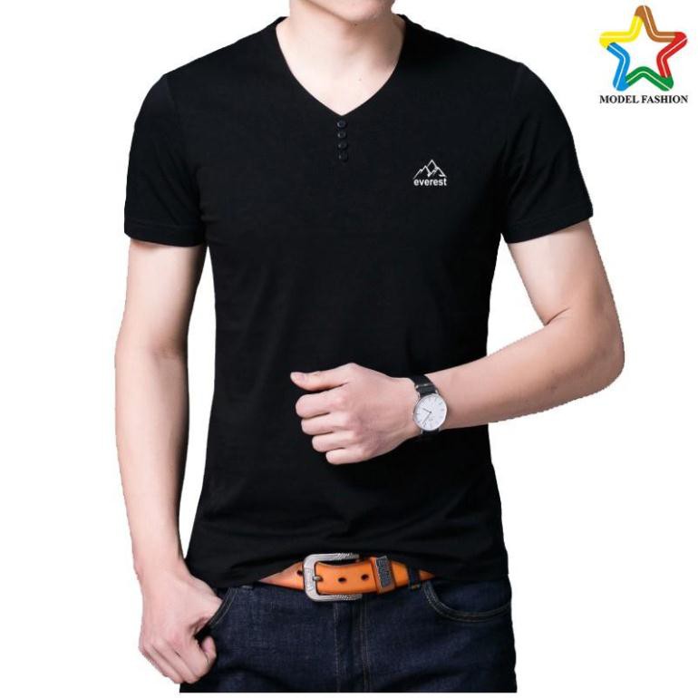 Áo Thun Nam Ngắn Tay Cổ Tim Body model BN06-Đen FREESHIP SIÊU RẺ
