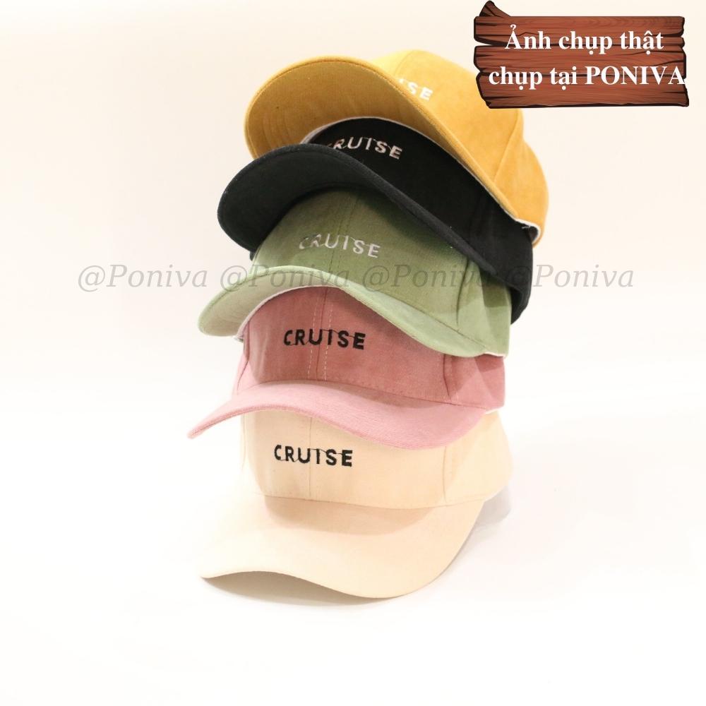 Mũ lưỡi trai ❤️ Nón kết thêu chữ cruis.e. chất nhung mịn form unisex CR123 phong cách Ulzzang Thời trang PONIVA siêu hot