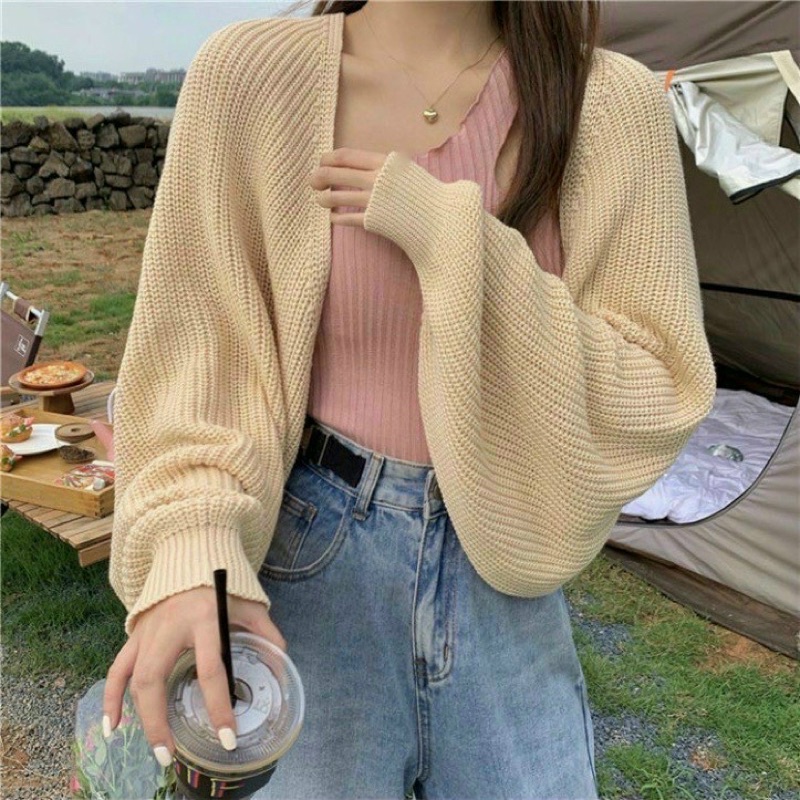 ÁO KHOÁC NGOÀI CROPTOP TAY PHỒNG THUN GÂN