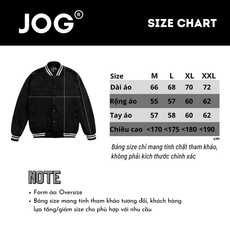 Áo Khoác Bomber JOG Nam Nữ Form Rộng unisex