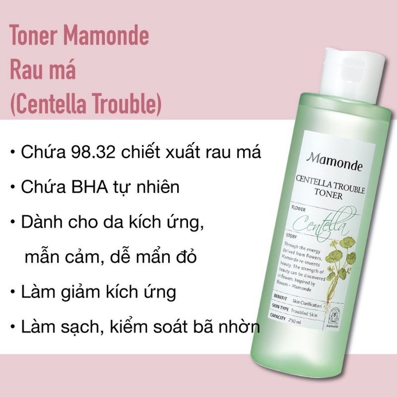Nước Hoa Hồng Dưỡng Ẩm Làm Sạch Da  Mamonde Toners Cân bằng da phu hợp cho mọi loại da 250ML PP bởi Shinjiru
