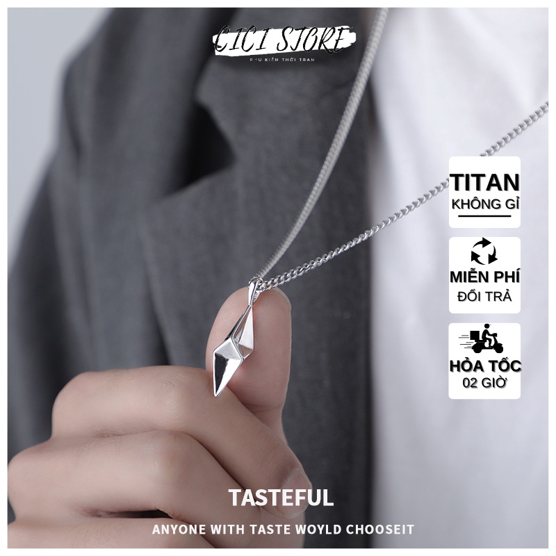 Dây Chuyền Nam Thép Titan Không Gỉ Phối Ngôi Sao Ánh Sáng Ba Chiều Phong Cách Hàn Quốc