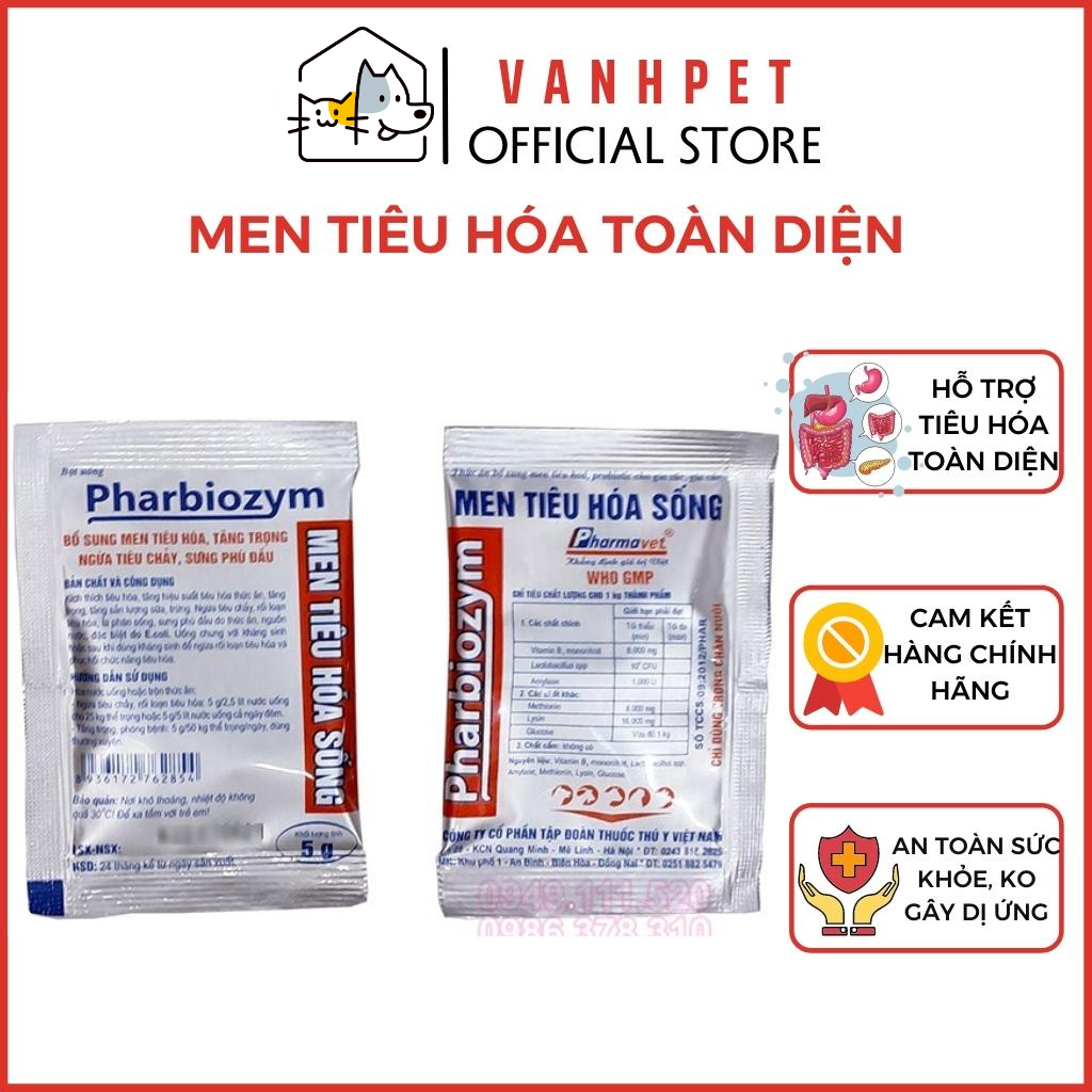 Men tiêu hóa sống Pharbiozym cho chó mèo lẻ 1 gói - vanhpet