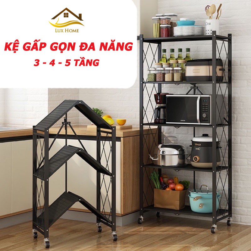 [RẺ VÔ ĐỊCH] Kệ sắt để đồ gấp gọn có bánh xe, kệ gia dụng đa năng để phòng khách - phòng bếp