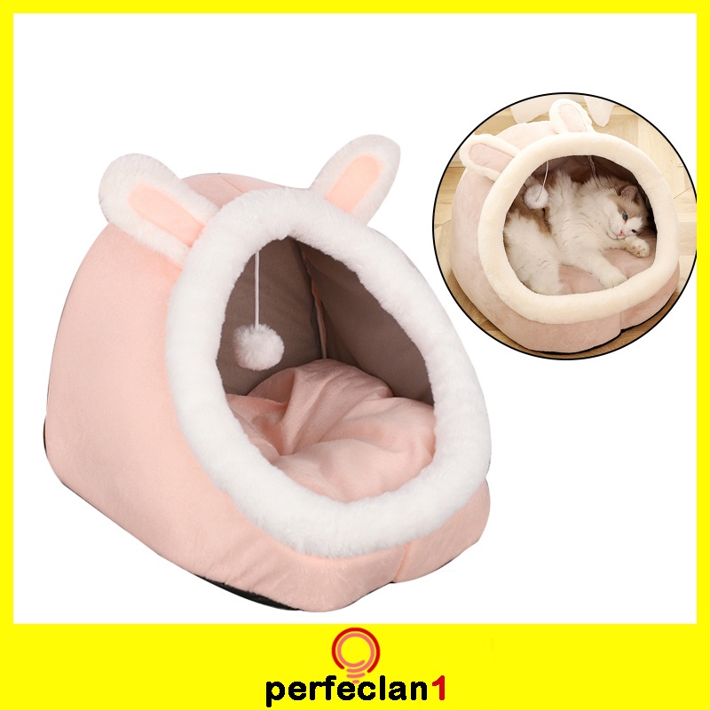 Giường Ngủ Lông Mềm Ấm Áp Có Mũ Cho Thú Cưng