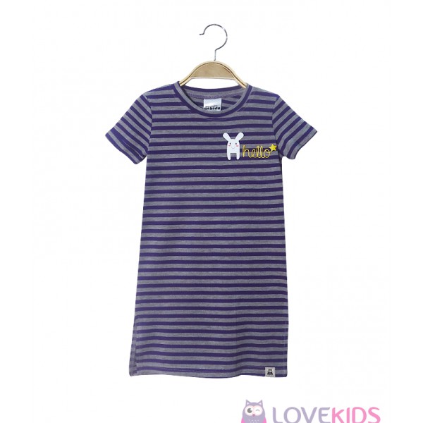 [Mã FARSBR242 giảm 15% đơn 99K] Váy suông kẻ tím LK0068 - Lovekids