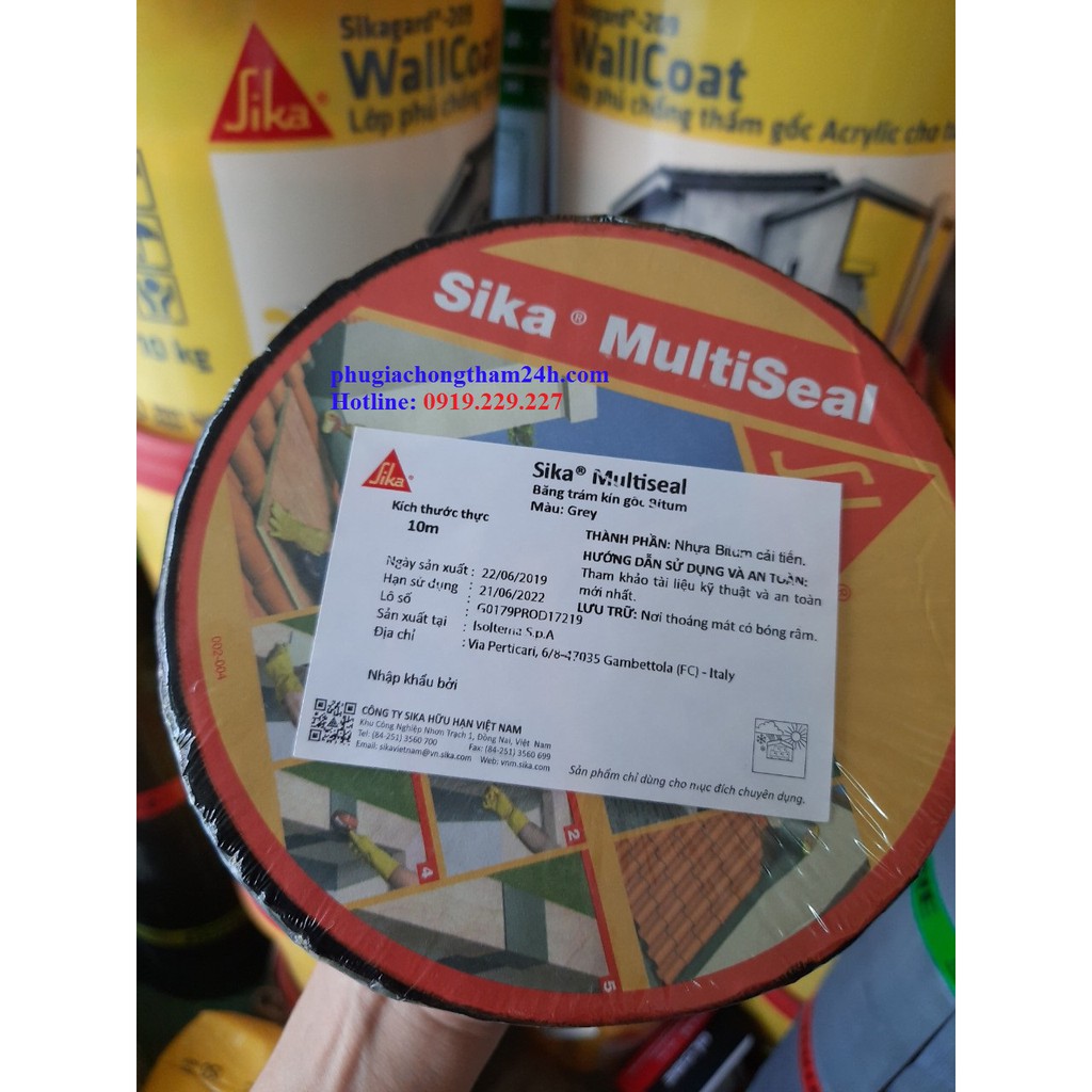 BĂNG KEO CHỐNG THẤM TỰ DÍNH SIKA MULTISEAL rộng 7,5 cm Dài 10 mét