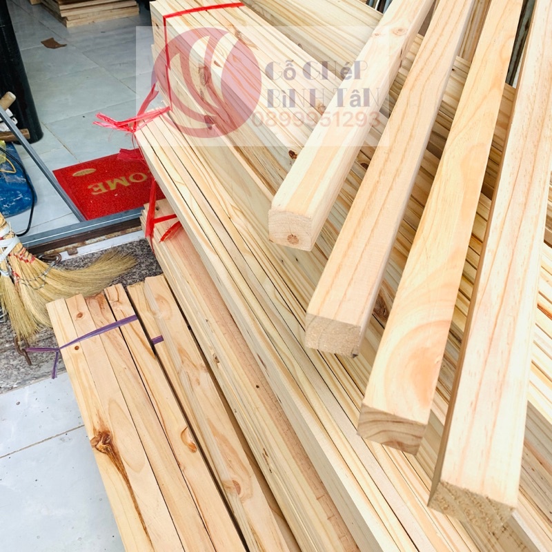 Cây gỗ thông vuông []35mm dài 70cm  bào 4 cạnh mịn nổi vân đẹp , gỗ làm chân bàn , gỗ thanh, gỗ thông