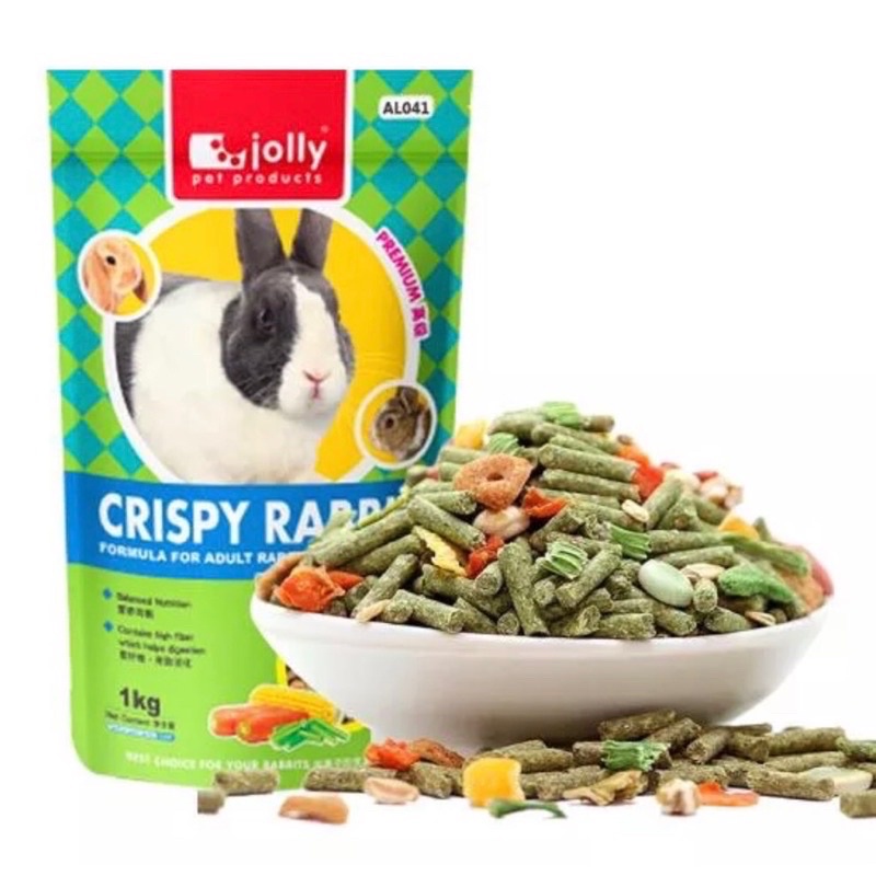 Thức ăn cho thỏ. Thức ăn thỏ Jolly - dạng pellet 1kg. Thức ăn thỏ crispy rabbit