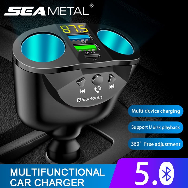 Tẩu sạc nhanh SEAMETAL QC3.0 + PD Type C cổng USB kép 66W 12V / 24V thích hợp cho điện thoại