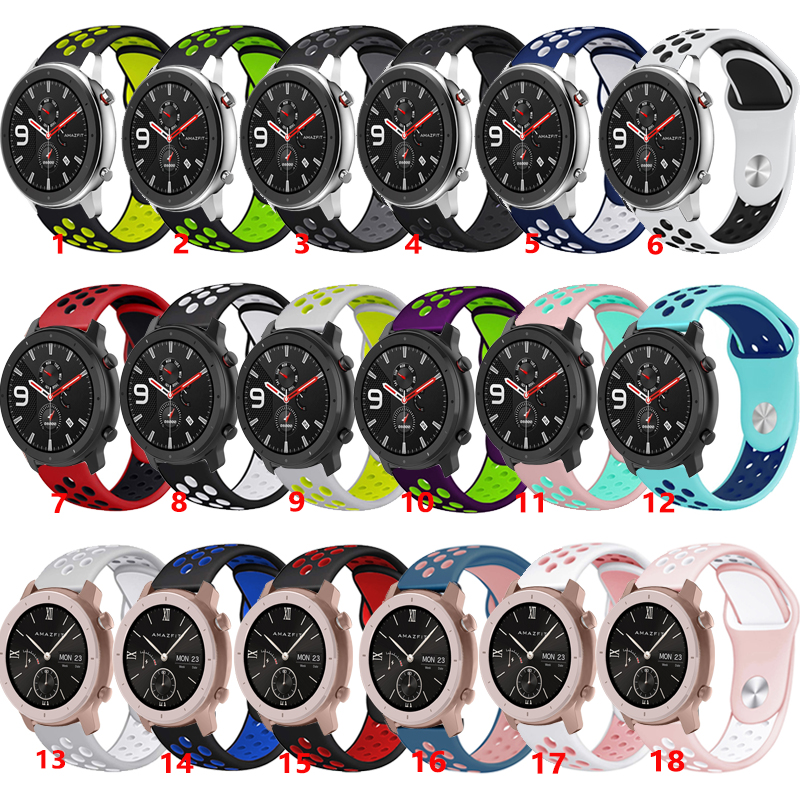 Dây đeo silicon mềm dành cho đồng hồ thông minh Huami Amazfit GTR mini/4/3/2/2e/42mm/47mm GTR2 GTR3 Pro GTR4