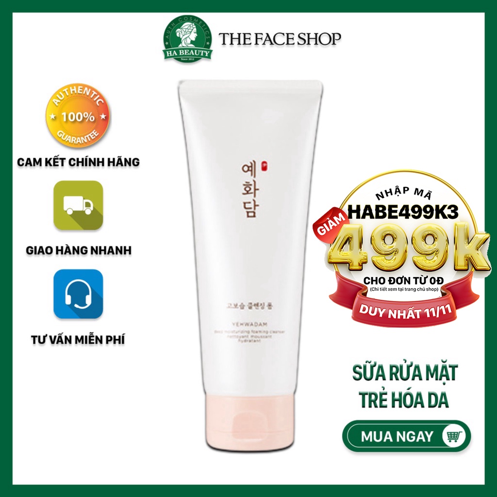 Sữa rửa mặt cấp ẩm chống lão hóa sạch sâu The Face Shop Yehwadam Deep Moisturizing Foaming Cleanser 150ml dưỡng ẩm sâu