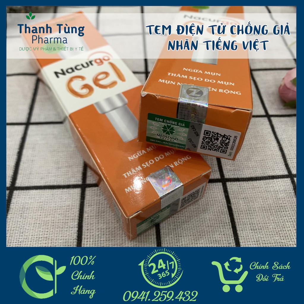 Nacurgo Gel ✅[CHÍNH HÃNG] Ngừa mụn - Giảm sẹo - từ thảo dược, sạch mụn đầu đen, mụn bọc