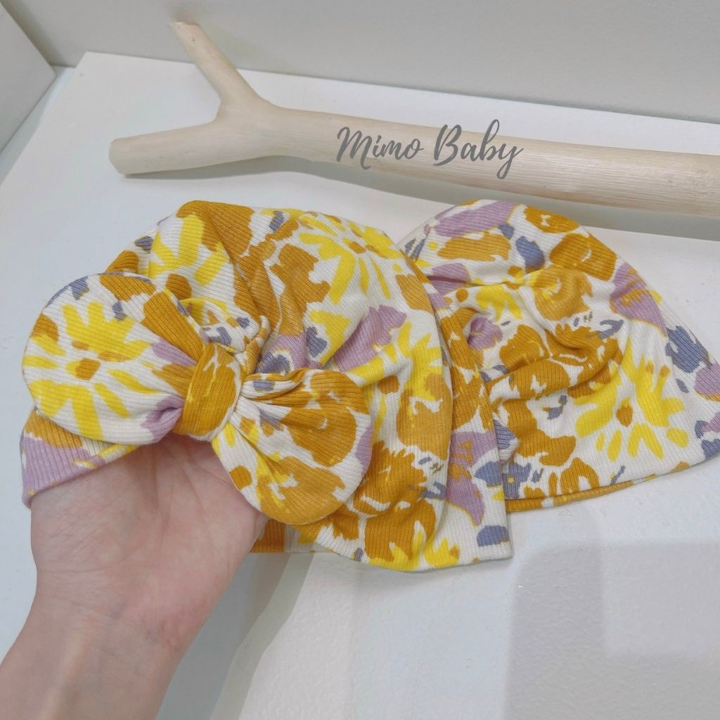 Mũ turban vải cotton co dãn họa tiết sắc màu xinh xắn cho bé gái MTB168 Mimo baby
