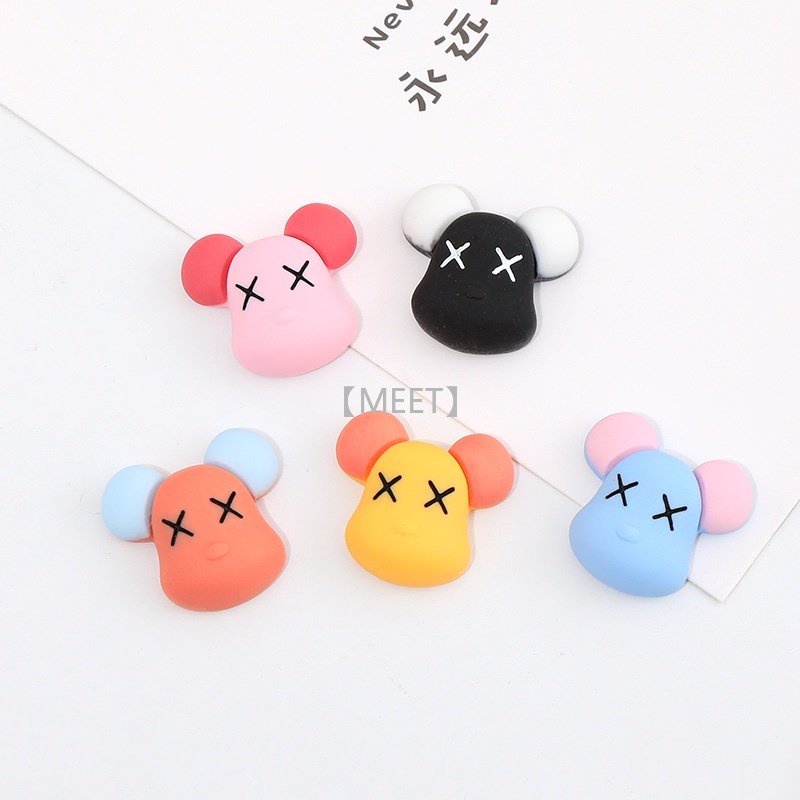 1 Mặt Trang Sức Hình Gấu Hoạt Hình Bằng Nhựa Resin DIY