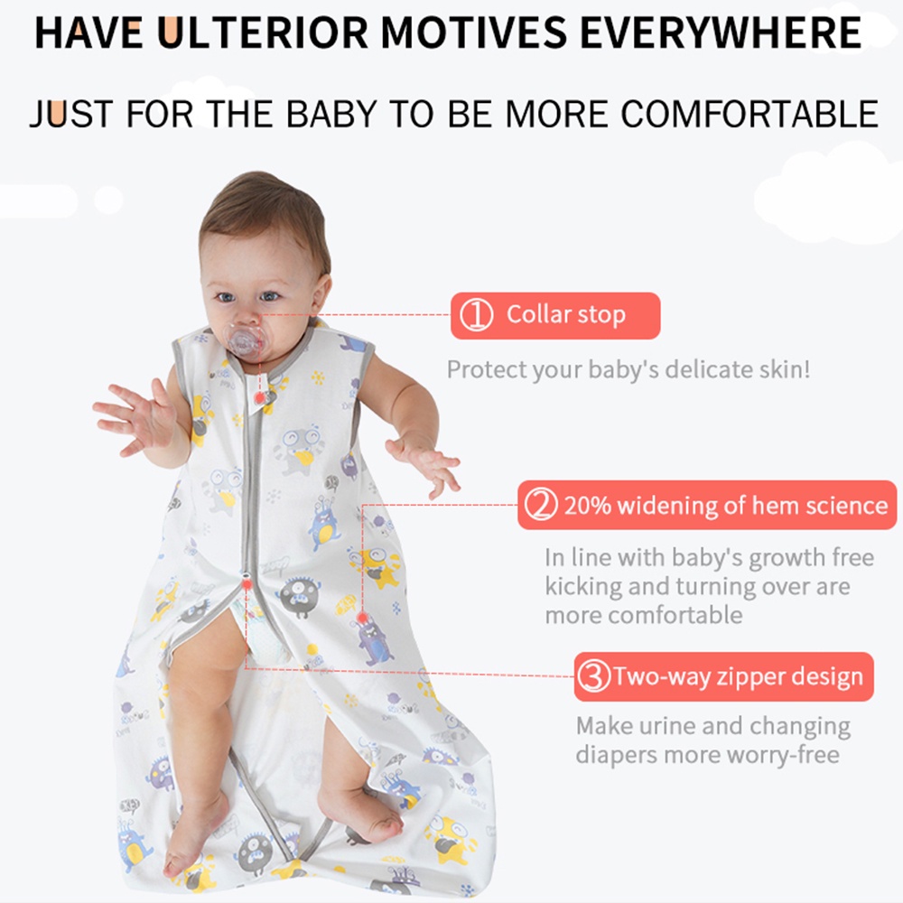Túi ngủ em bé Mùa hè mỏng trẻ em vest đồ ngủ
