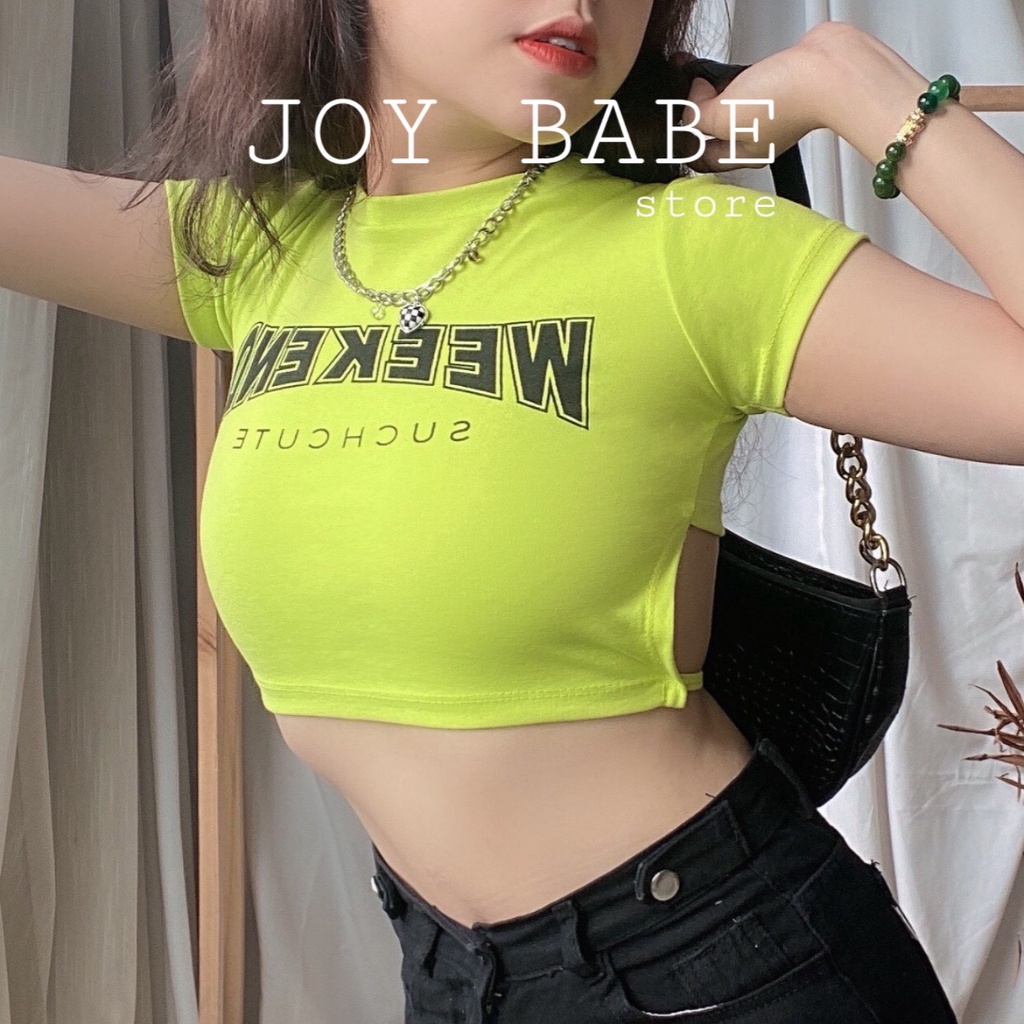 Áo croptop kiểu sexy JOY BABE form ôm🌹áo hở lưng, thun xịn hack dáng, crop top kieu tay ngắn CRON223 SALE