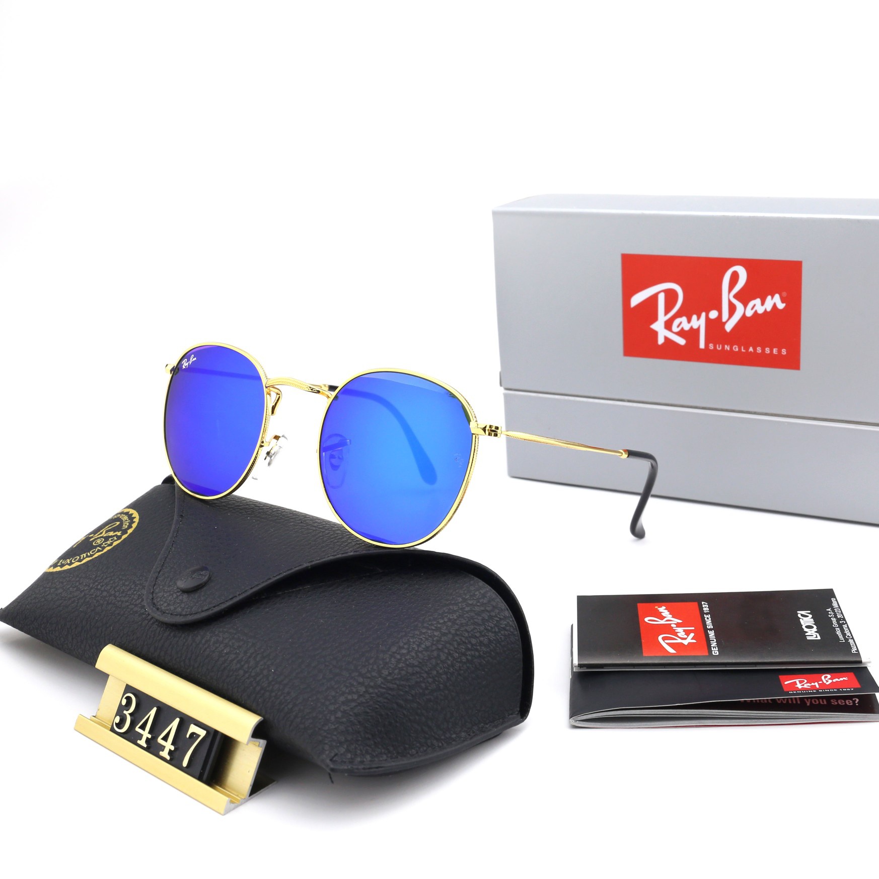 Aviator Ray-Ban_ chính hãng Kính râm 2021 Thời trang Hàn Quốc mới Kính râm nam nữ một mảnh Cặp đôi hợp thời trang Du lịch ngoài trời Kính râm lái xes