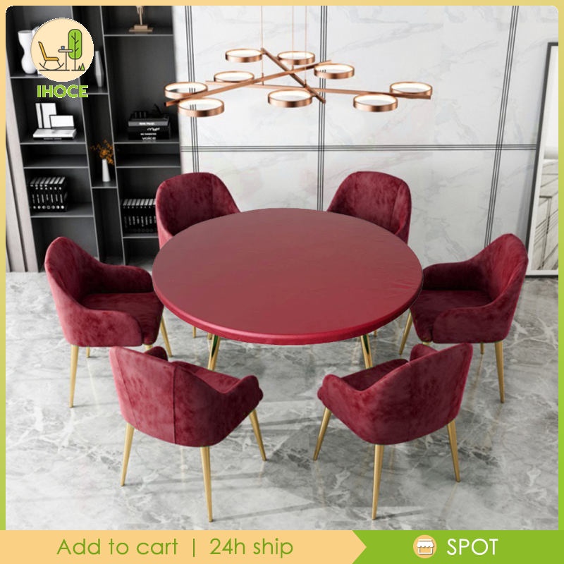 Khăn Trải Bàn Tròn 100cm Bằng Polyester Co Giãn Chống Dầu Màu Trơn Cho Nhà Bếp / Nhà Hàng