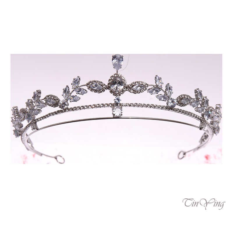GETNOIVAS Vương miện cài tóc cô dâu đính đá trang nhã sang trọng cho nữ