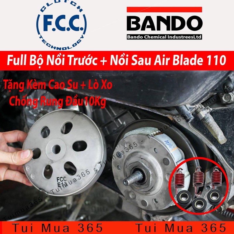 Freeship Full nồi trước + nồi sau AB 110 /Lead 110/ Vision đđ / SCR zin hãng FCC( Bando ) Bảo hành 1 đổi 1