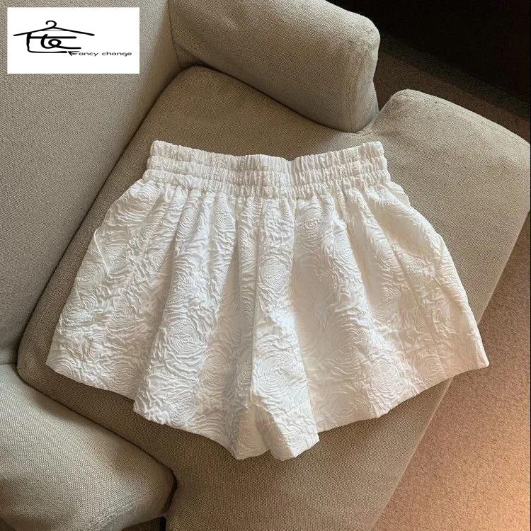 Quần Short Thể Thao Lưng Cao Dáng Chữ a Ống Rộng Thời Trang Mùa Hè Cho Nữ