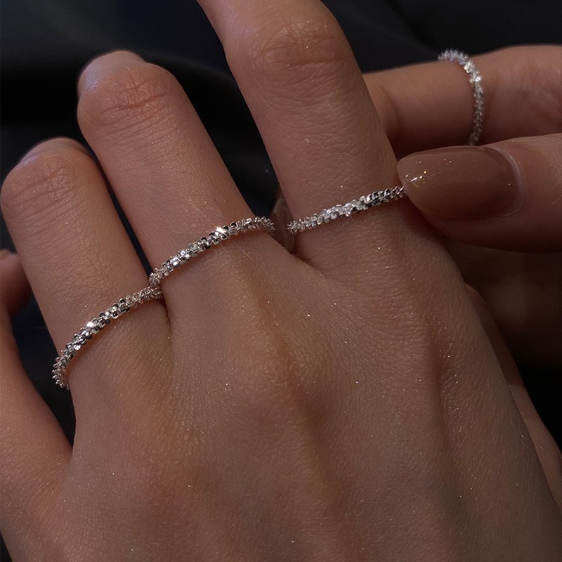 Nhẫn Bạc 925 Sáng bóng Đơn Giản Thời Trang Cho Nữ