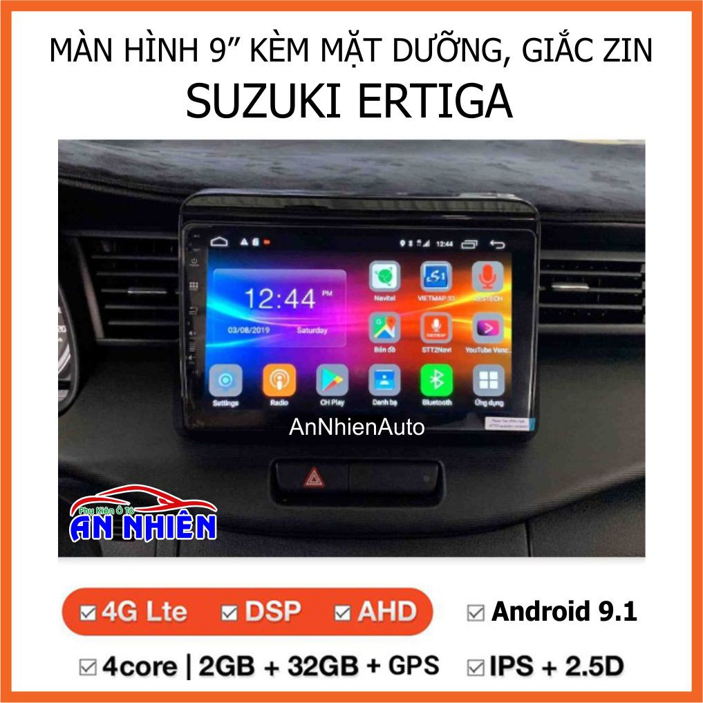 Màn Hình 9 inch Cho Xe SUZUKI ERTIGA - Đầu DVD Android Tiếng Việt Kèm Mặt Dưỡng Giắc Nguồn Zin Cho ERTIGA