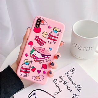 [ Freeship toàn quốc từ 50k ] ỐP lưng DÂU TÂY & SỮA MÈO - Ốp Iphone