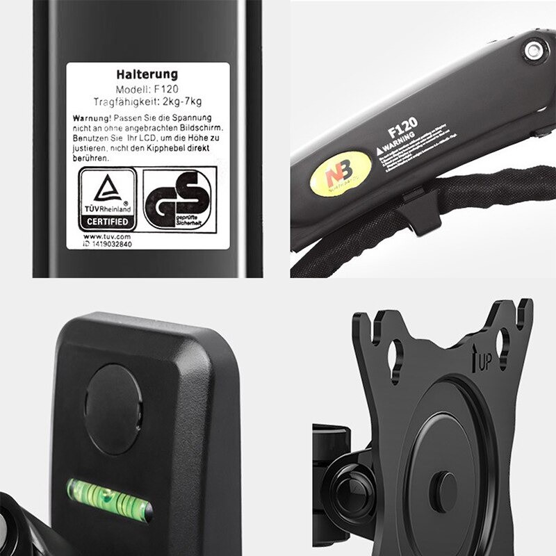 Giá treo tường màn hình máy tính tivi NB F120 xoay 180 độ 17-27 inch